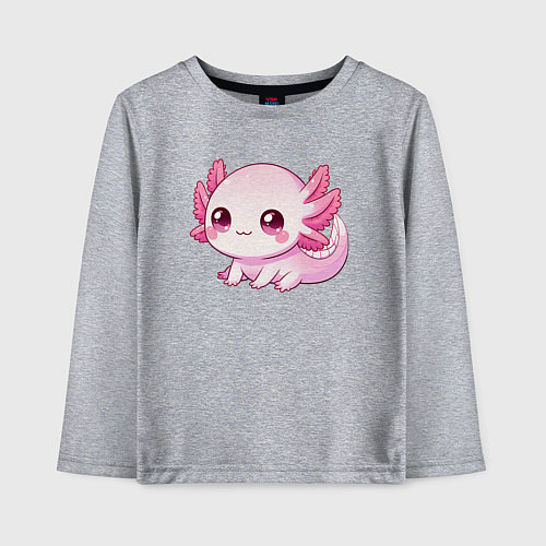 Детский лонгслив Милый аксолотль / Меланж – фото 1