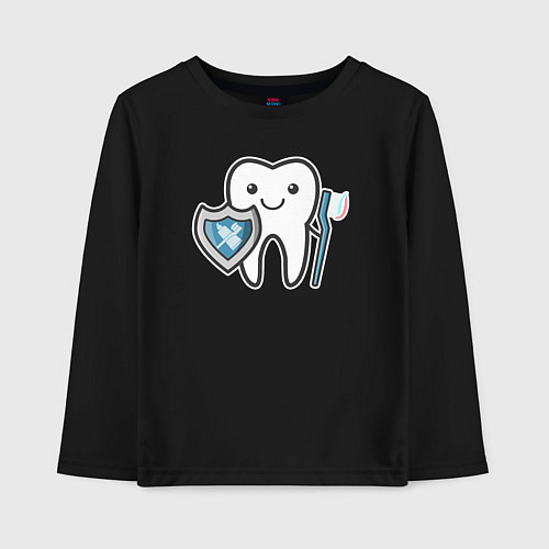 Детский лонгслив Зубик / Черный – фото 1