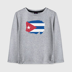 Лонгслив хлопковый детский Флаг Кубы, цвет: меланж