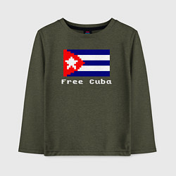 Лонгслив хлопковый детский Free Cuba, цвет: меланж-хаки