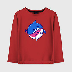 Лонгслив хлопковый детский Акулы инь ян, цвет: красный