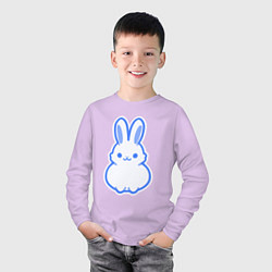 Лонгслив хлопковый детский White bunny, цвет: лаванда — фото 2