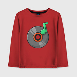 Лонгслив хлопковый детский Vinyl music, цвет: красный
