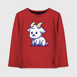 Лонгслив хлопковый детский Козлёнок, цвет: красный