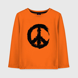 Лонгслив хлопковый детский Знак мира пацифик крест, цвет: оранжевый
