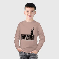 Лонгслив хлопковый детский Armin van buuren, цвет: пыльно-розовый — фото 2