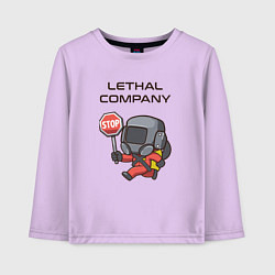 Лонгслив хлопковый детский Lethal company: Stop Please, цвет: лаванда