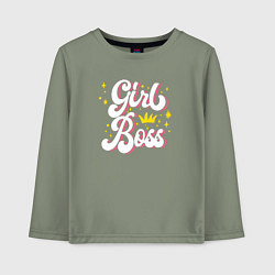 Детский лонгслив Girl boss crown