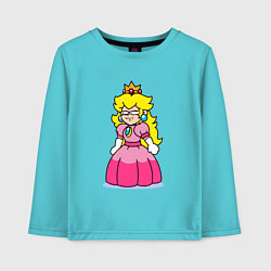 Лонгслив хлопковый детский Принцесса с Марио, цвет: бирюзовый