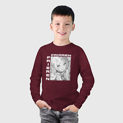Лонгслив хлопковый детский Friren bw, цвет: меланж-бордовый — фото 2