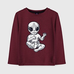 Лонгслив хлопковый детский Baby alien, цвет: меланж-бордовый