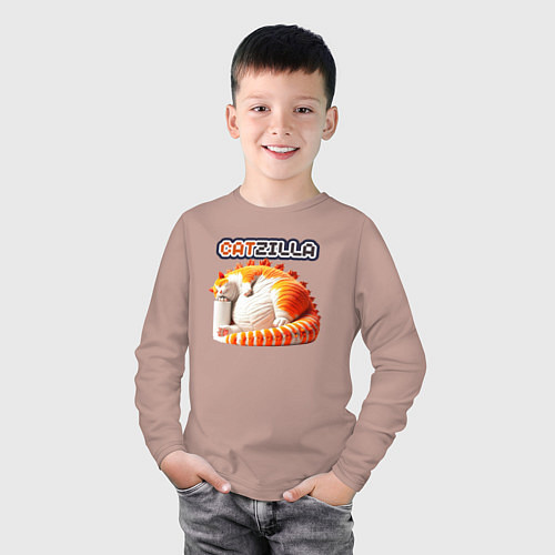 Детский лонгслив Catzilla / Пыльно-розовый – фото 3