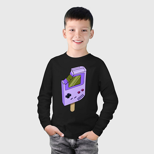 Детский лонгслив Sweet game boy / Черный – фото 3