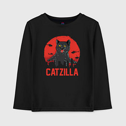 Лонгслив хлопковый детский Catzilla, цвет: черный