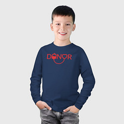 Лонгслив хлопковый детский Донор, цвет: тёмно-синий — фото 2