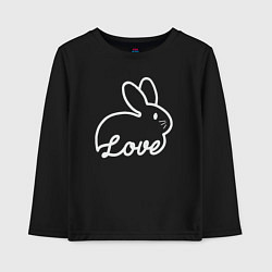 Лонгслив хлопковый детский Love bunny, цвет: черный