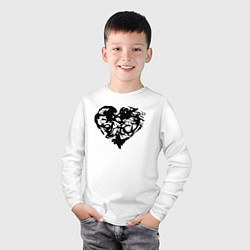 Лонгслив хлопковый детский Сердце текстура, цвет: белый — фото 2