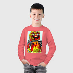 Лонгслив хлопковый детский Desondra2024 In Minecraft, цвет: коралловый — фото 2