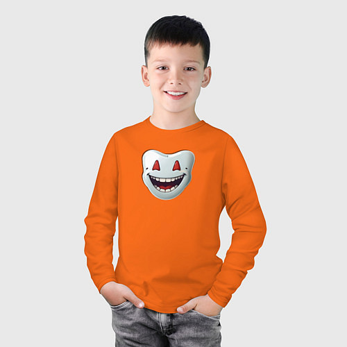 Детский лонгслив Улыбающийся зуб / Оранжевый – фото 3