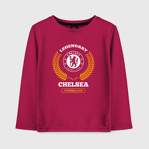 Детский лонгслив Лого Chelsea и надпись legendary football club / Маджента – фото 1