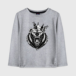 Лонгслив хлопковый детский Король медведь, цвет: меланж
