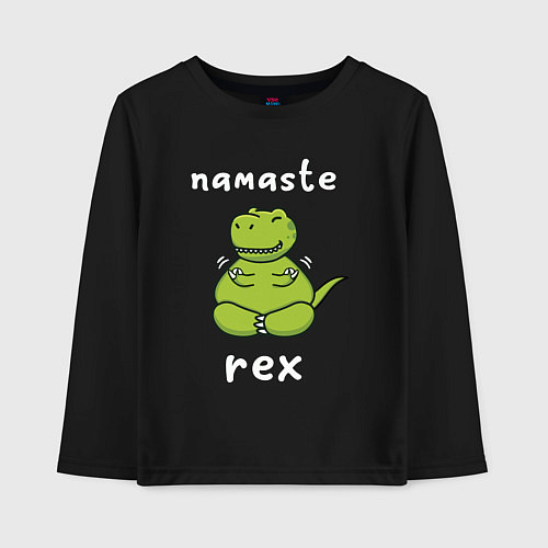 Детский лонгслив Namaste Rex / Черный – фото 1