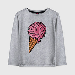 Лонгслив хлопковый детский Brain ice cream, цвет: меланж