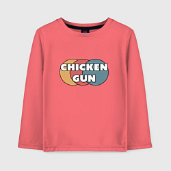 Лонгслив хлопковый детский Chicken gun круги, цвет: коралловый