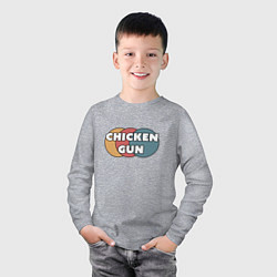 Лонгслив хлопковый детский Chicken gun круги, цвет: меланж — фото 2