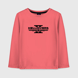 Лонгслив хлопковый детский Helldivers 2: Logo, цвет: коралловый