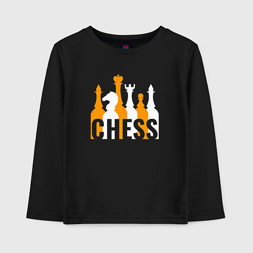 Детский лонгслив Фигуры шахматные / Черный – фото 1