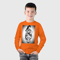 Лонгслив хлопковый детский Унесённые призраками Тихиро Огино Хаку, цвет: оранжевый — фото 2
