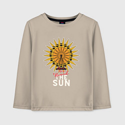 Лонгслив хлопковый детский Once more round the Sun, цвет: миндальный