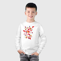 Лонгслив хлопковый детский Узорхаос, цвет: белый — фото 2