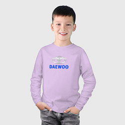 Лонгслив хлопковый детский Daewoo sport auto logo, цвет: лаванда — фото 2