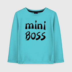 Лонгслив хлопковый детский Mini boss, цвет: бирюзовый