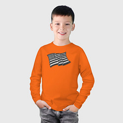 Лонгслив хлопковый детский Стиль США, цвет: оранжевый — фото 2