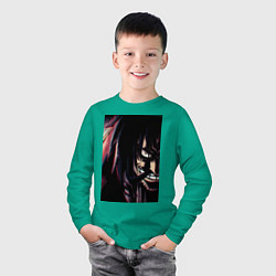 Лонгслив хлопковый детский Роджер Гол Д король пиратов, цвет: зеленый — фото 2