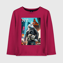 Детский лонгслив Cool hare with a skateboard - ai art