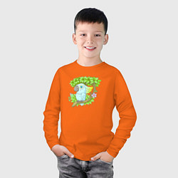 Лонгслив хлопковый детский Забавный какаду, цвет: оранжевый — фото 2