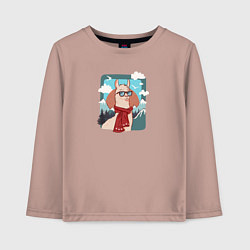 Детский лонгслив Крутая лама покоряет горы