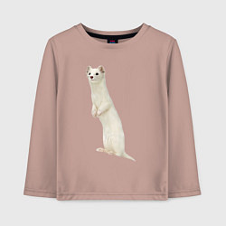 Детский лонгслив Белая ласка стоя