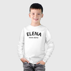 Лонгслив хлопковый детский Elena never alone - motto, цвет: белый — фото 2