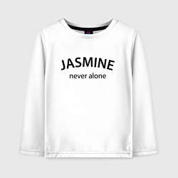 Лонгслив хлопковый детский Jasmine never alone - motto, цвет: белый