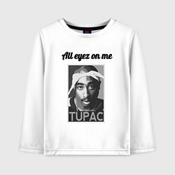 Лонгслив хлопковый детский 2pac Art All eayz on me, цвет: белый