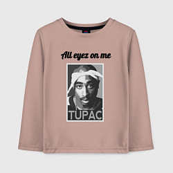 Лонгслив хлопковый детский 2pac Art All eayz on me, цвет: пыльно-розовый