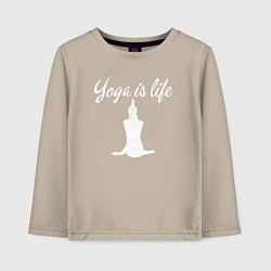 Детский лонгслив Yoga is life