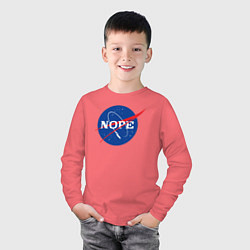 Лонгслив хлопковый детский Nope NASA, цвет: коралловый — фото 2