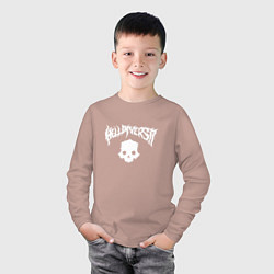 Лонгслив хлопковый детский Helldivers: Skull, цвет: пыльно-розовый — фото 2