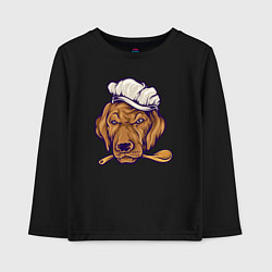 Лонгслив хлопковый детский Chef dog, цвет: черный
